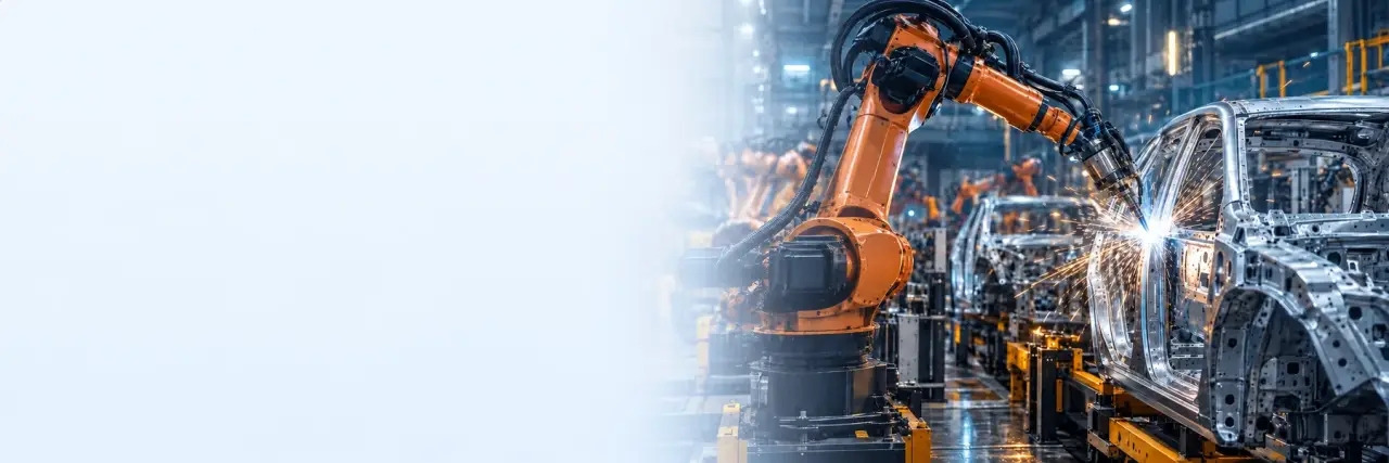 Industrial robotics, AI concept illustration